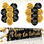 Banderole et ballons de d�coration vive la retraite - pour f�te de d�part en retraite