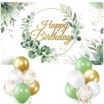 Banderole happy birthday et 12pc ballons avec ruban de soie banni�re joyeux anniversaire 1. 1x1. 8m toile ...