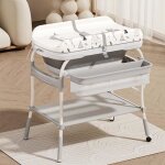 Baninni 2 - en - 1 table à langer avec bain ramona gris Baninni 2 - en - 1 table à langer avec bain ramona gris