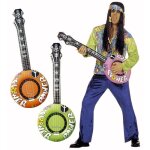 Banjo gonflable hippie rose - adulte - extrieur - plastique - 80 cm x 30 cm