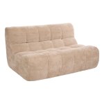 Banquette 2 places en chenille beige 130x92x68 cm