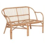 Banquette neta 2 places rotin tissu blanc - atmosphera createur dinterieur