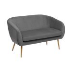 Banquette 2 places solaro en velours 124x74cm gris - atmosphera createur dinterieur