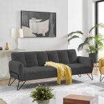 Banquette 3 places clic - clac en microfibre anthracite - vintex