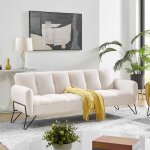 Banquette 3 places clic - clac en microfibre beige - vintex Banquette 3 places clic - clac en microfibre beige - vintex