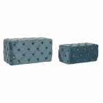 Banquette - glam - bleu - velours polyester - 2 places - mdf 88x53x48 cm Banquette - glam - bleu - velours polyester - 2 places - mdf 88x53x48 cm