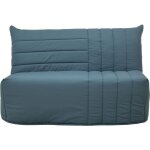 Banquette bz 2 places becci - tissu bleu de prusse - matelas bultex - l142 x p101 x h95cm - fabrication ...