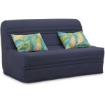 Banquette bz - 2 places - bleu marine - coussins jungle - couchage 140 x 190 x 9 cm - joe Banquette bz - 2 places - bleu marine - coussins jungle - couchage 140 x 190 x 9 cm - joe