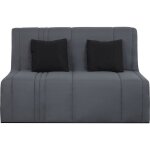 Banquette bz 2 places evasion - tissu gris perle - matelas simmons - 440 ressorts ensachs - couchage ...