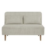 Banquette bz - 2 places - tissu velours côtelé beige - 130 x 90 x 81 cm - deplo Banquette bz - 2 places - tissu velours côtelé beige - 130 x 90 x 81 cm - deplo