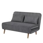 Banquette bz - 2 places - tissu velours côtelé gris clair - 130 x 90 x 81 cm - deplo Banquette bz - 2 places - tissu velours côtelé gris clair - 130 x 90 x 81 cm - deplo