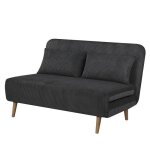 Banquette bz - 2 places - tissu velours côtelé noir - 130 x 90 x 81 cm - deplo Banquette bz - 2 places - tissu velours côtelé noir - 130 x 90 x 81 cm - deplo