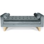 Banquette capitonne shell velours argent