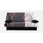 Banquette clic - clac - 3 places ? coton onde rouge / noir ? 190 x 92 x 96 cm ? dream