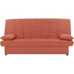 Banquette clic clac 3 places - tissu 100% coton terracotta - style contemporain - l 190 x p92 cm - mila ...
