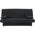 Banquette clic clac 3 places - tissu noir - l 190 x p 92 cm - dream - style contemporain Banquette clic clac 3 places - tissu noir - l 190 x p 92 cm - dream - style contemporain