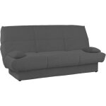 Banquette clic - clac clem - 3 places - tissu velours ctel - anthracite - densit 20kg / m3 - 190 x ...