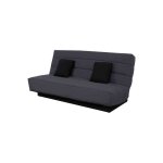Banquette clic - clac unie avec housse grise + 2 coussins - cc10003 - gris - fabriqu� en france - dunlopillo ...
