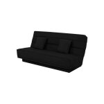 Banquette clic - clac unie avec housse noire + 2 coussins - cc10003 - noir - fabriqu� en france - dunlopillo ...