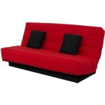 Banquette clic - clac unie avec housse rouge + 2 coussins - cc10003 - rouge - fabriqu� en france - dunlopillo ...