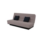 Banquette clic - clac unie avec housse taupe + 2 coussins - cc10003 - taupe - fabriqu� en france - dunlopillo ...