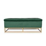 Banquette coffre angele velours vert pieds or Banquette coffre angele velours vert pieds or