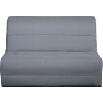 Banquette convertible - 2 places - tissu gris - l 140 x h 94 x p 55 cm - pearl Banquette convertible - 2 places - tissu gris - l 140 x h 94 x p 55 cm - pearl