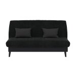 Banquette convertible elios clic clac couchage 130 x 190 avec rangement int�gr� + 2 coussins offerts ...