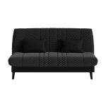 Banquette convertible elios clic clac couchage 130 x 190 avec rangement int�gr� + 2 coussins offerts ...