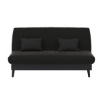 Banquette convertible elios clic clac couchage 130 x 190 avec rangement int�gr� + 2 coussins offerts ...