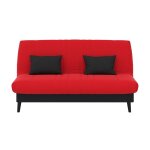 Banquette convertible elios clic clac couchage 130 x 190 avec rangement int�gr� + 2 coussins offerts ...