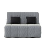 Banquette convertible gaia bz couchage 160x200 avec 2 coussins offerts geometrik gris