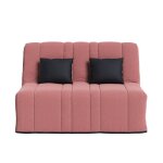 Banquette convertible gaia bz couchage 160x200 avec 2 coussins offerts rose