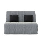 Banquette convertible nea bz couchage 140x190 avec 2 coussins offerts g�ometrik gris
