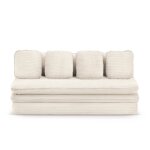 Banquette convertible noma 3 places velours ctel cru - beige