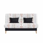 Banquette convertible soho clic clac couchage 130x190 avec rangement int�gr� + 2 coussins offerts blanc ...