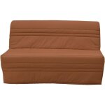 Banquette - lit bz 2 places joe - tissu terracotta - fabrication franaise