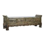 Banquette - oriental - multicolore - bois massif - 179x43x58 cm - style ethnique Banquette - oriental - multicolore - bois massif - 179x43x58 cm - style ethnique