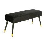Banc velours salome noir 100x35cm - atmosphera cr�ateur dint�rieur