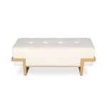 Banquette selena velours beige pieds or