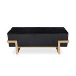 Banquette selena velours noir pieds or