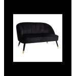 Banquette velours naova 2 places noir - atmosphera createur dinterieur