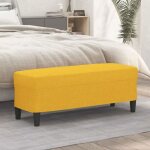 Banquette - vidaxl - 100x35x41 cm - jaune clair - tissu polyester - contreplaqu� robuste