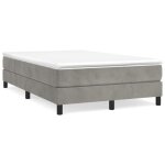 Sommier tapissier - garosa - 120x200 cm - velours gris clair - pieds inclus - montage facile