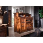 Bar en bois massif dacacia laqu� (miel) - style colonial - oxford 0903