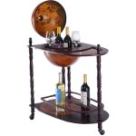 Goplus meuble range bouteille mobile avec rangement fermé et etagère ouverte - 70x45x88cm brun Goplus meuble range bouteille mobile avec rangement fermé et etagère ouverte - 70x45x88cm brun