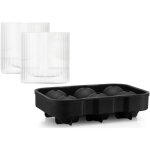 Bar set - bodum - douro - plateau de glace ronde + set de 2 verres � whisky - double paroi