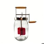 Baratte � beurre en verre avec manivelle 15 l avec poign�e en bois et engrenages en acier inoxydable. ...