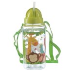 Gourde hermétique enfant paille & cordon - animaux du zoo - barbacado Gourde hermétique enfant paille & cordon - animaux du zoo - barbacado