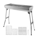 Barbecue en plein air en acier inoxydable - portable et pliant - charbon de bois - 8 - 12 personnes